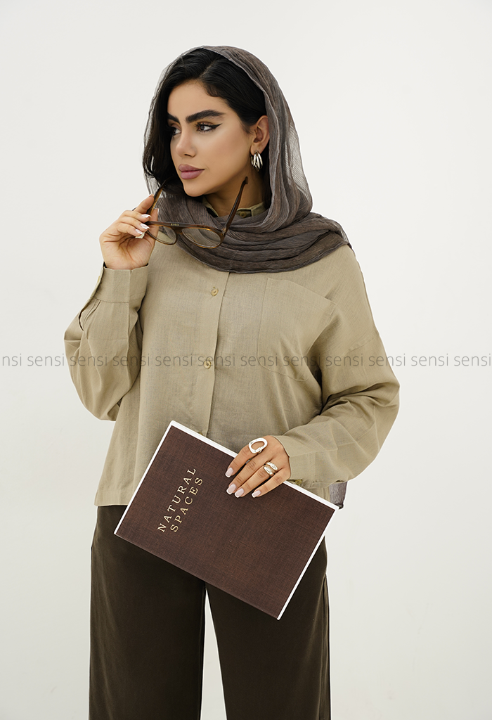 شومیز لینن باکسی کد1005798